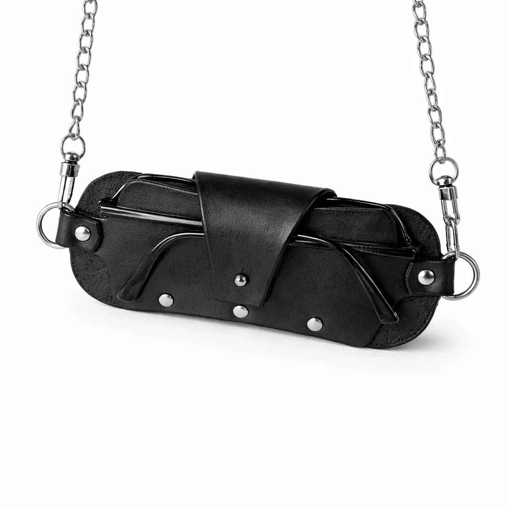 Étui à lunettes ICHOR en cuir naturel, détouré.
