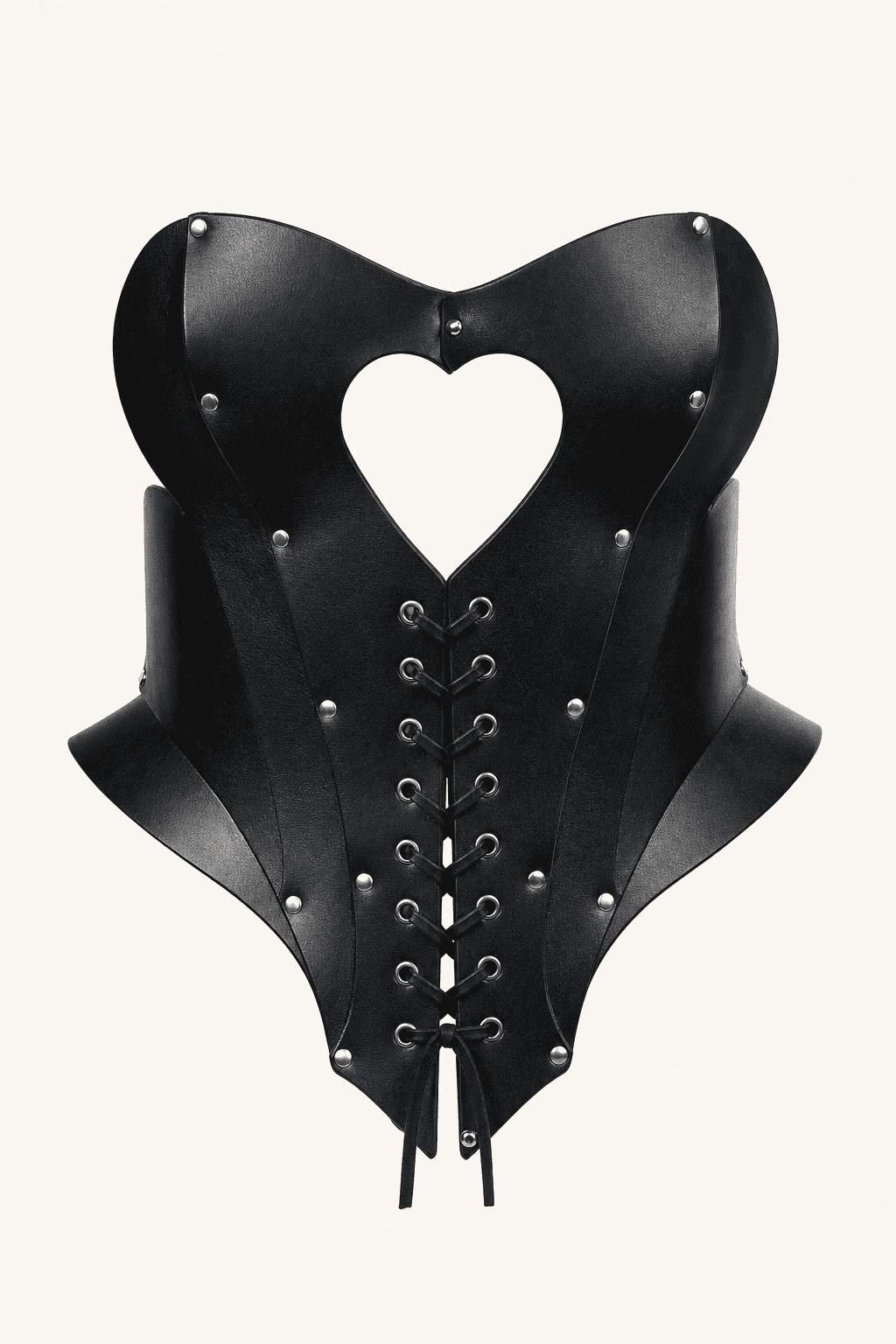 Corset Coeur Cuir noir