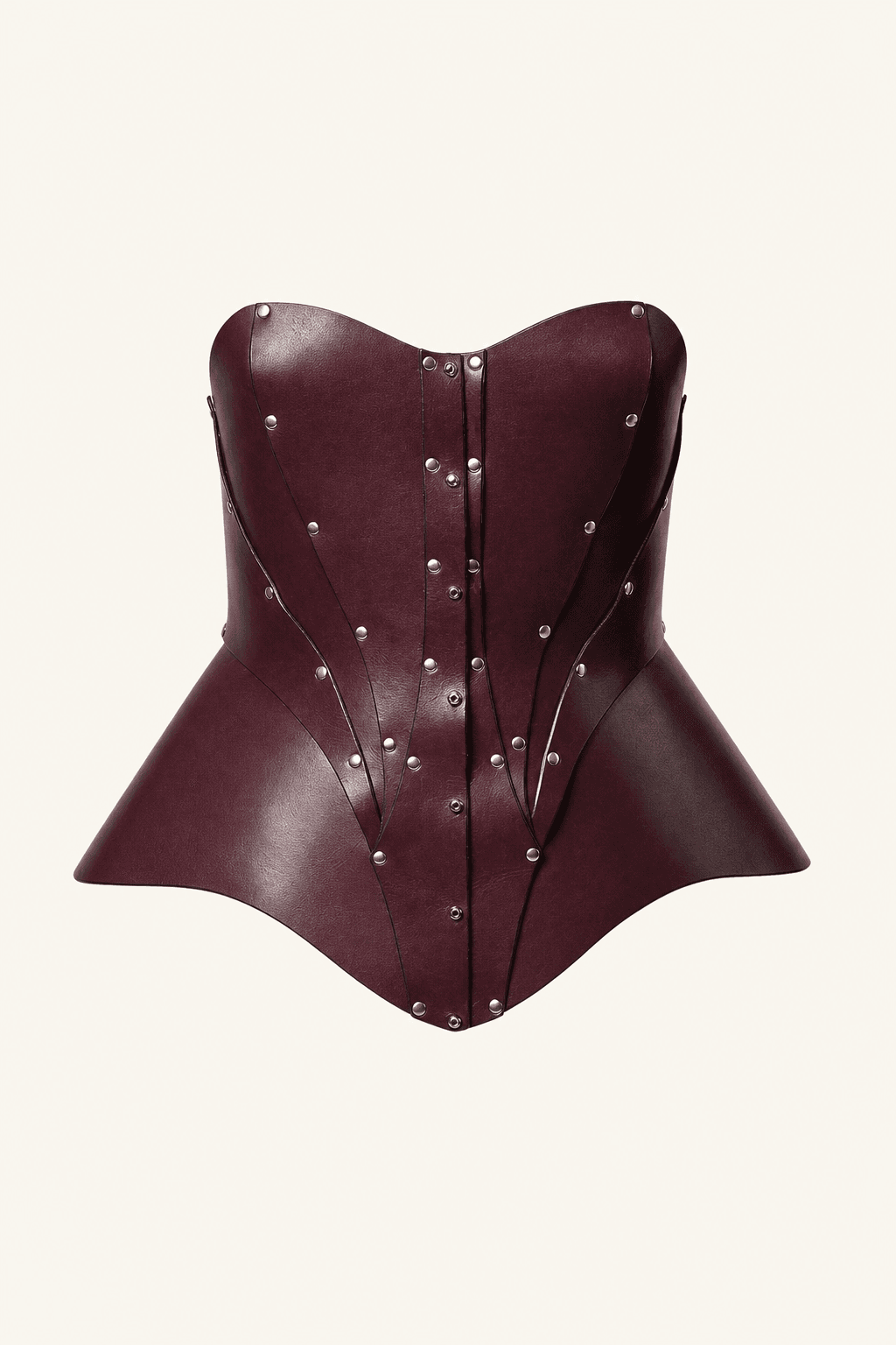 Corset Structure Cuir prune