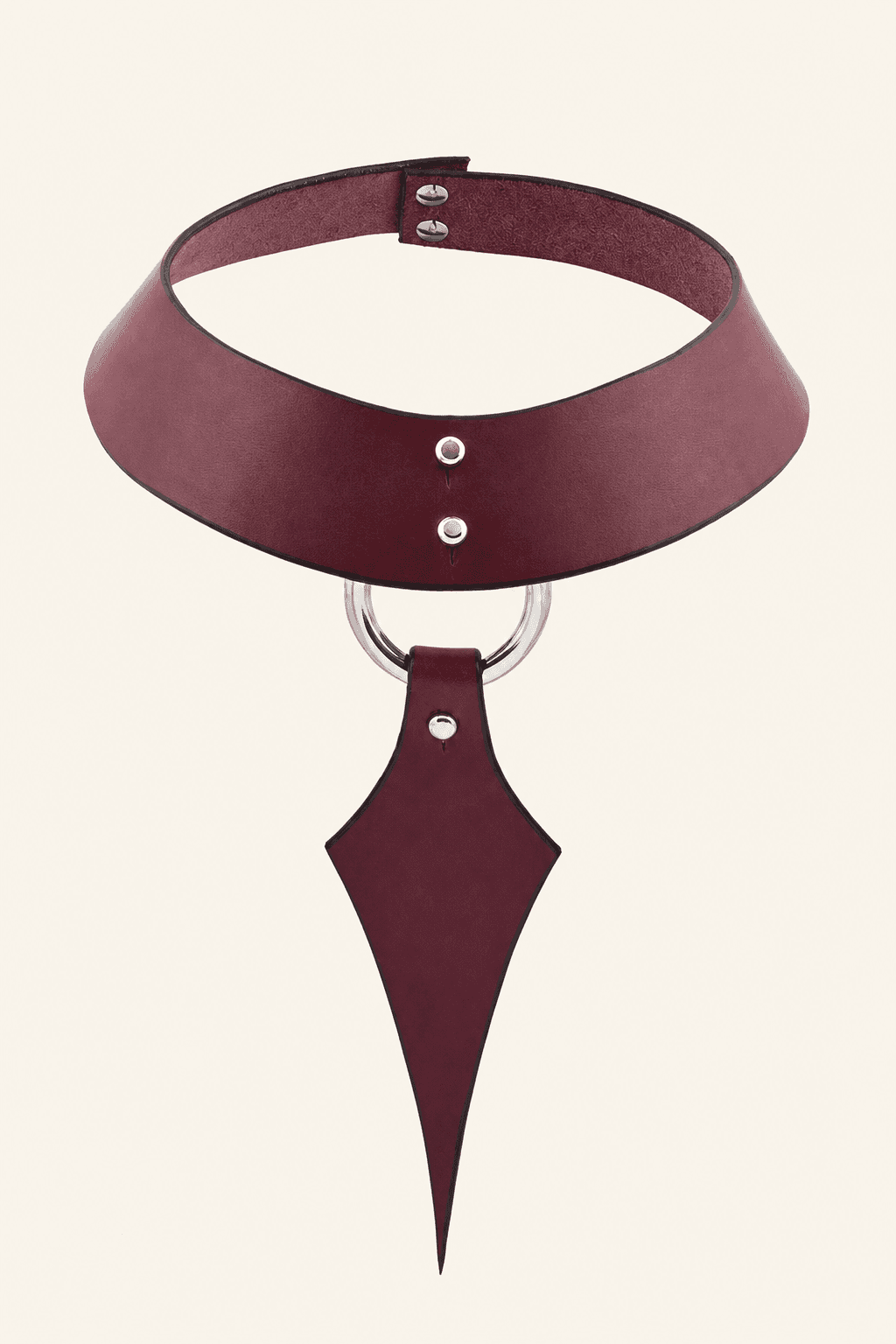 Collier Pendentif Cuir prune
