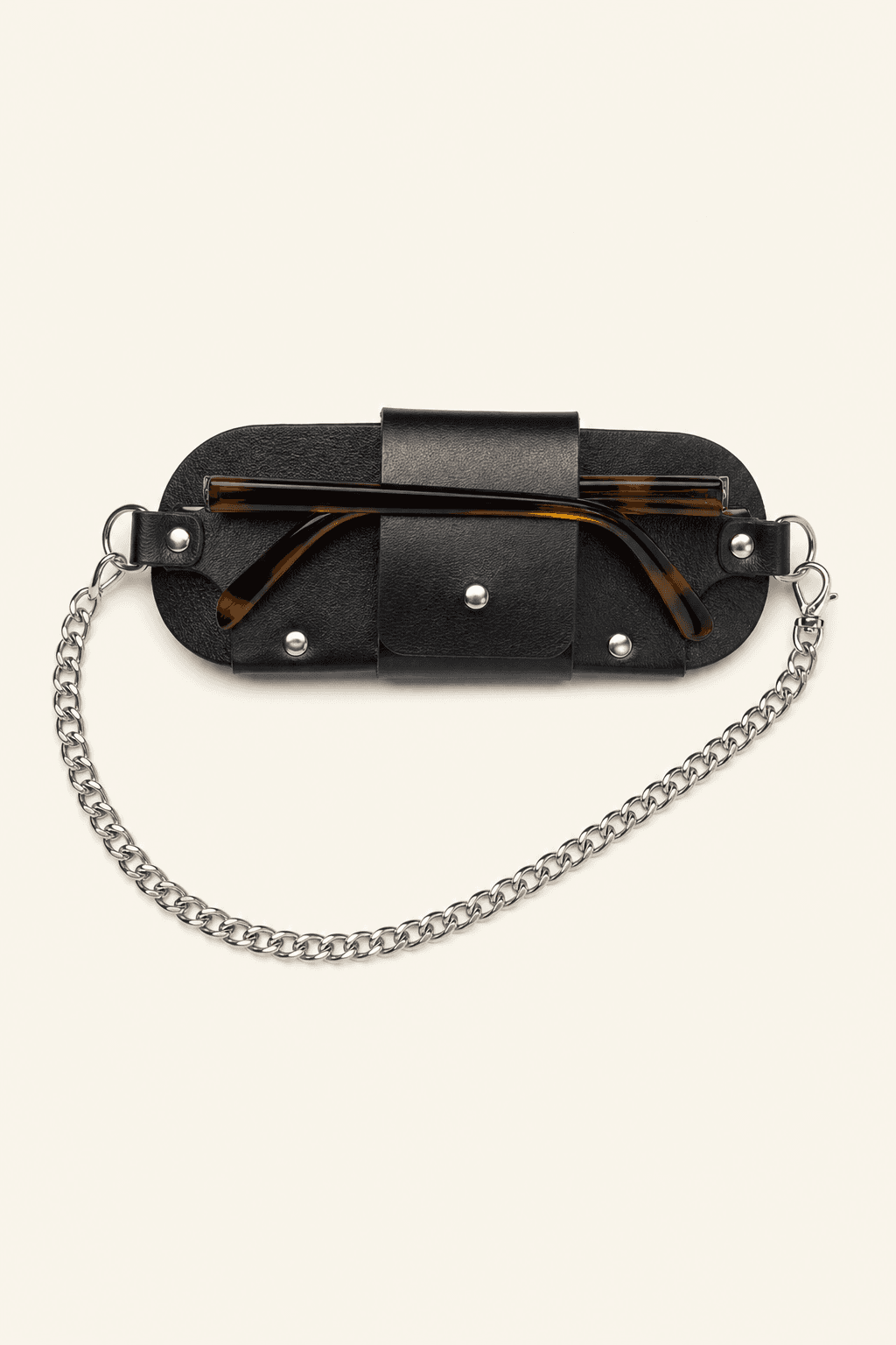 Etui a Lunettes Cuir noir