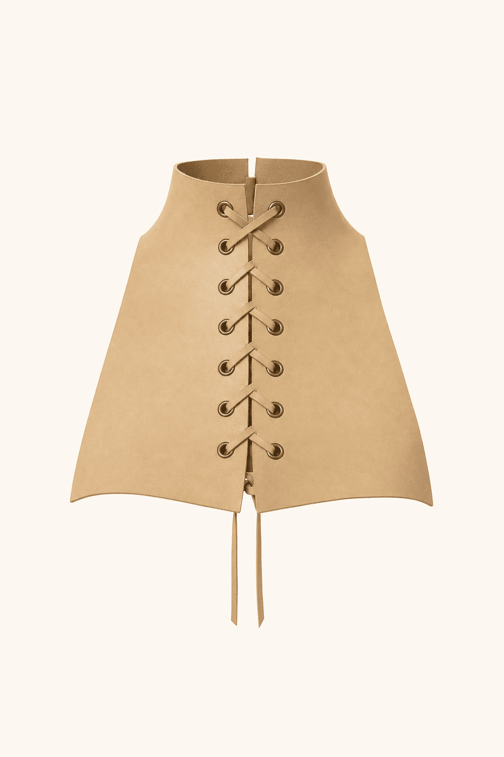 Plastron a Oeillets Cuir naturel